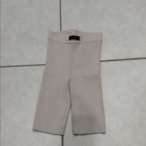 Essentials Ribbed Athletic Shorts in Light Beige